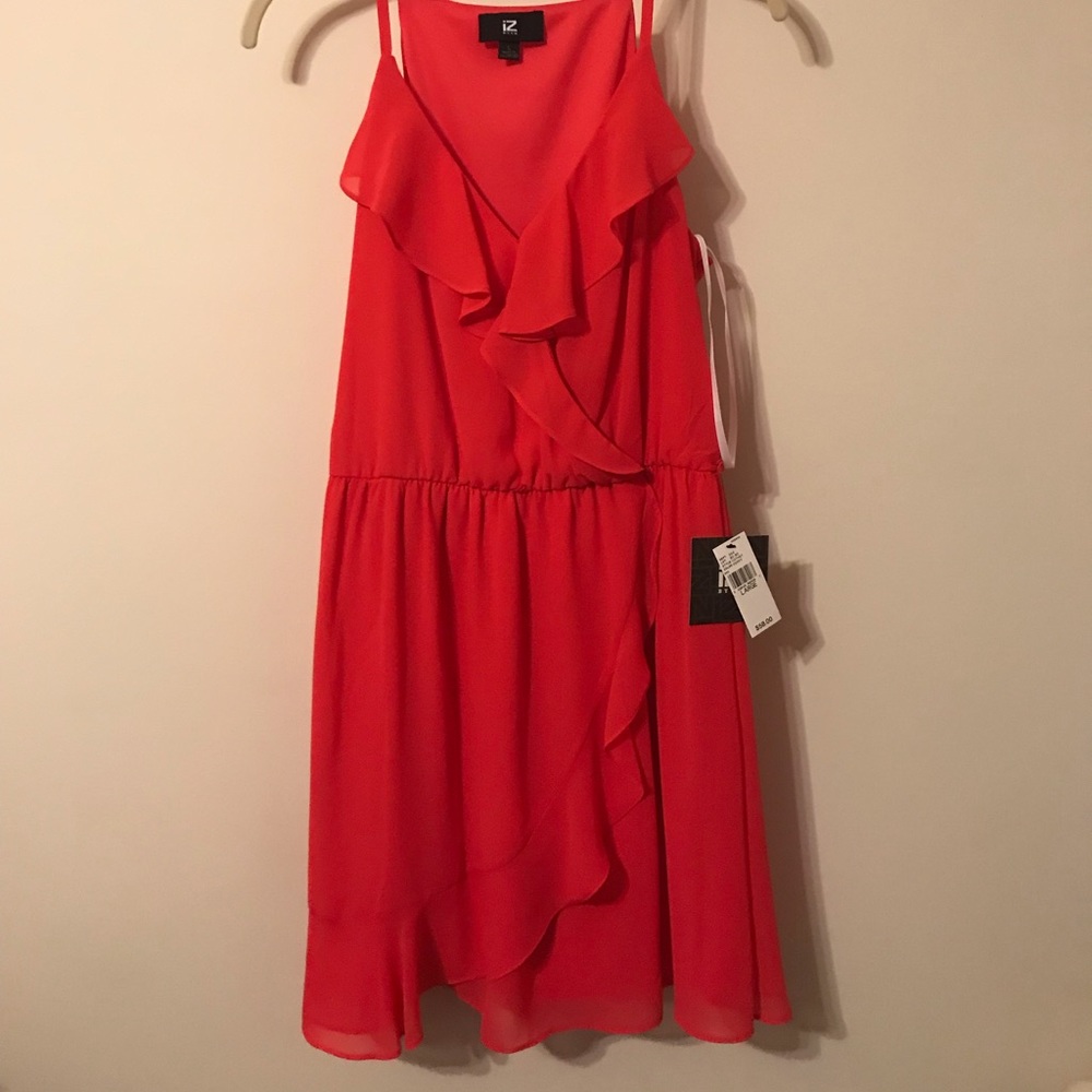 NWT! Coral ruffle dress